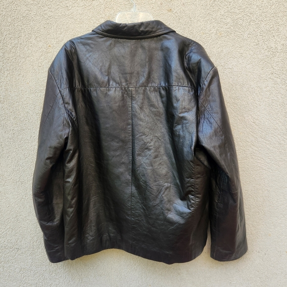 BOSTON HARBOUR Men's Bomber Jacket Large Black Leather Quilted Lining - Picture 5 of 15